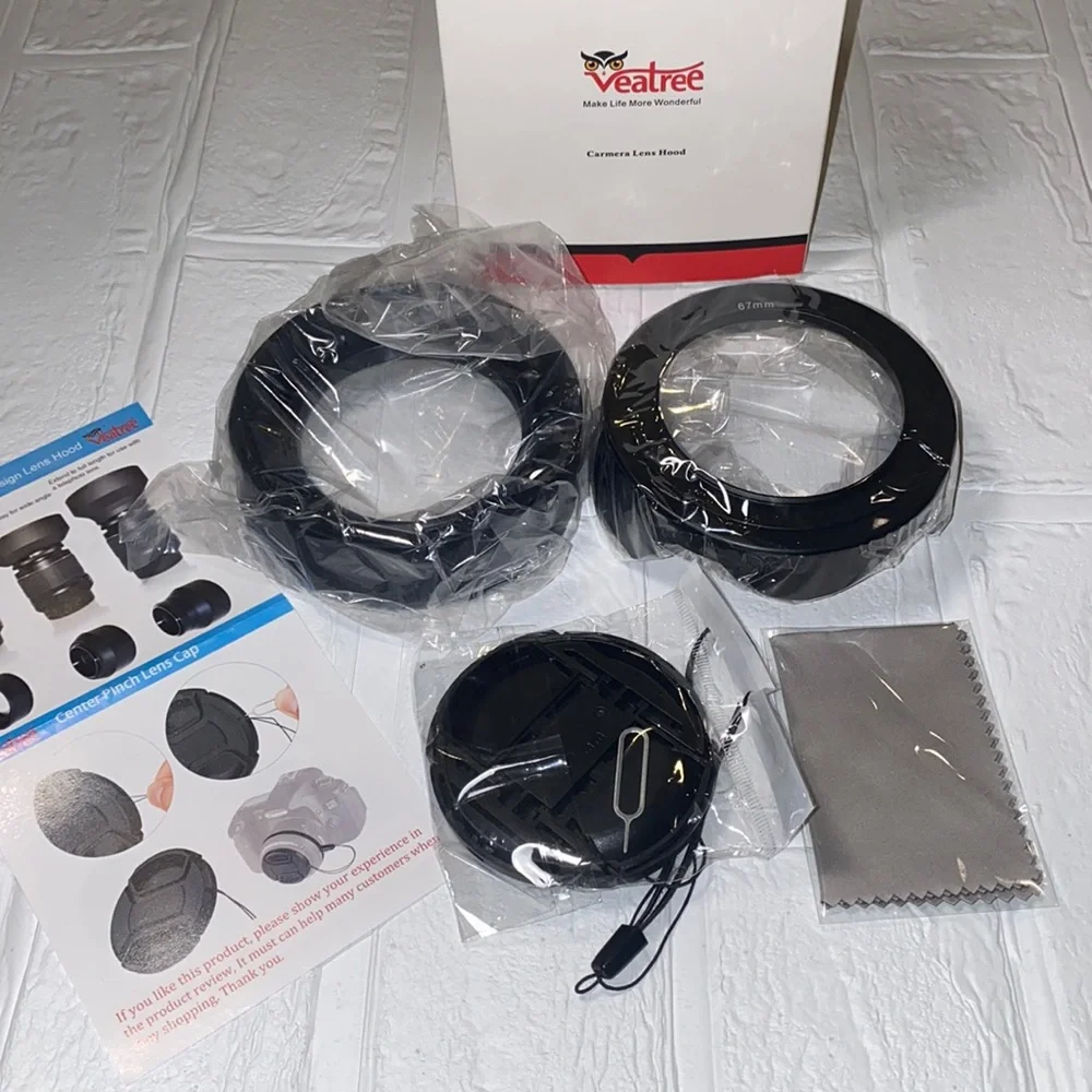 Veatree 67mm Lens Hood Set, Collapsible Rubber Lens Hood-Brand New / Never Use